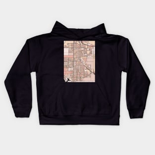 Oxnard Map Pattern in Soft Pink Pastels Kids Hoodie